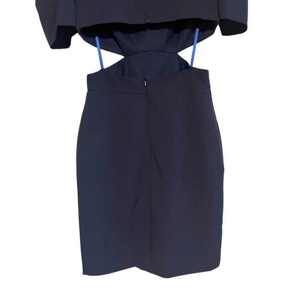 Ieena for Mac Duggal Cutout Waist Puff Sleeve Mini Dress Black Size 2 - Picture 6 of 9